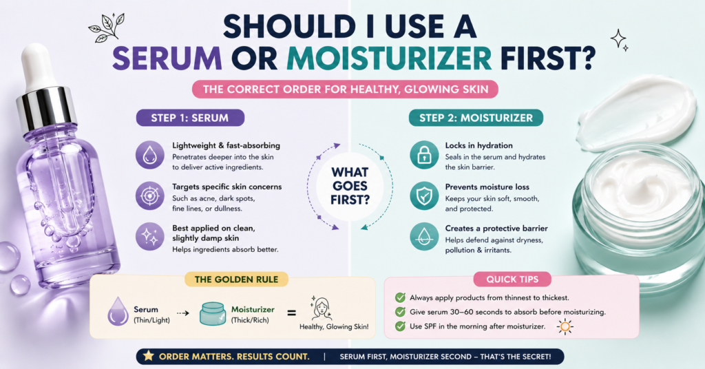 Should I Use a Serum or Moisturizer First